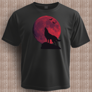 Wolf Howling At Blood Moon